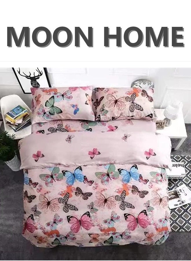 MOON HOME - King/Queen/Single size Soft and Breathable Microfiber Hypoallergenic Beautiful Design Duvet Cover Set ,set includes 1 Comforter Cover, 1 Fitted Bedsheet, 4 Pillowcases - Image 1