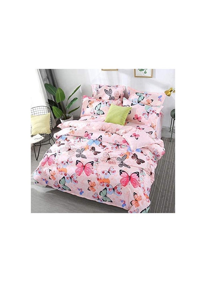 MOON HOME - King/Queen/Single size Soft and Breathable Microfiber Hypoallergenic Beautiful Design Duvet Cover Set ,set includes 1 Comforter Cover, 1 Fitted Bedsheet, 4 Pillowcases - Image 1
