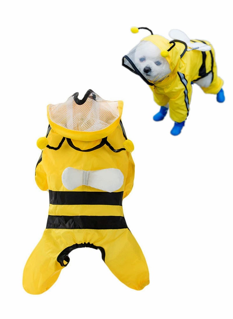 KASTWAVE Dog Raincoat,   Bee Shape Waterproof Hoodies Jacket Pet Raincoat, with Hooded Poncho And Reflective Strip, Lightweight Breathable Rain Poncho, for Corgi, Small Medium Dog Puppy  - Image 1
