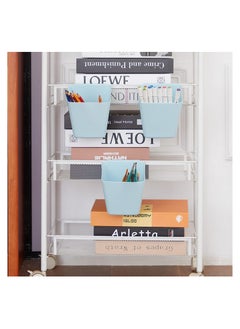 Y&D Hanging Cup Holder Rolling Cart Accessories, Multipurpose Trolley Basket Storage Container, Space Saving Makeup Organizers for Kitchen Home Decor, 8pcs, Blue  - Image 2