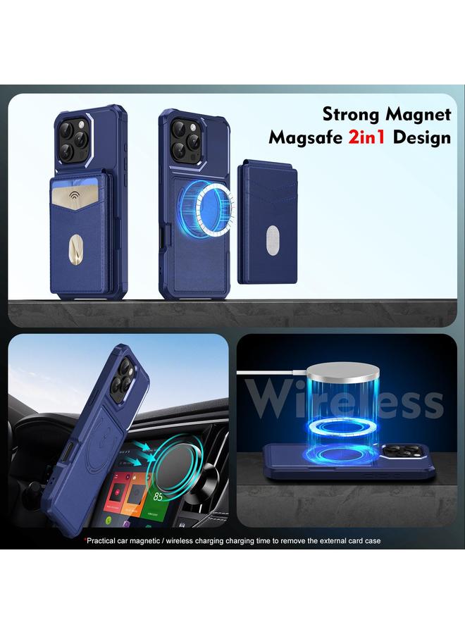 Zaboon Case For iPhone 12 Pro Max 2-in-1 Magnetic Wallet MagSafe Leather Back Phone Case - Image 5