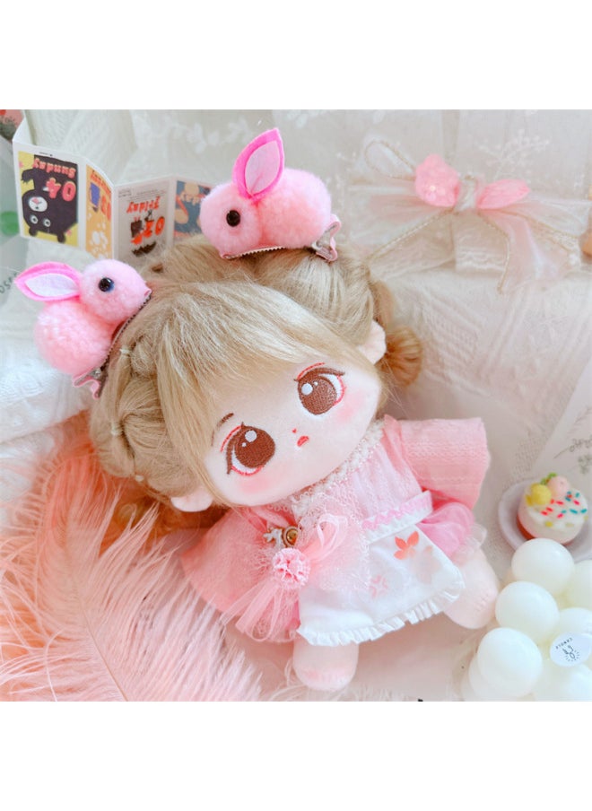 Generic - 20cm Non-attribute Star Doll Humanoid Doll Plush Toy Clunky Net Red Cute Cotton Doll Nude Doll-Specifications:There Is A Skeleton 20cm-Color:Bag + Rabbit Garden Two-piece Set - Image 1