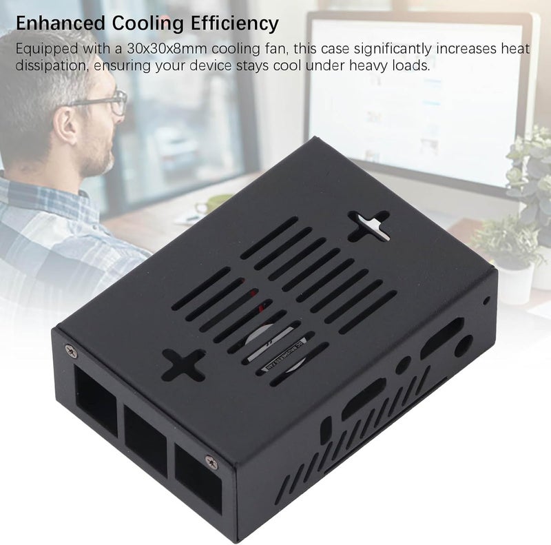 Orange Pi 5 MA X Case with Cooling Fan, Single Board Metal Case Enclosure with Fan Heatsinks Compatible with Orange Pi 5 MA X - Image 3