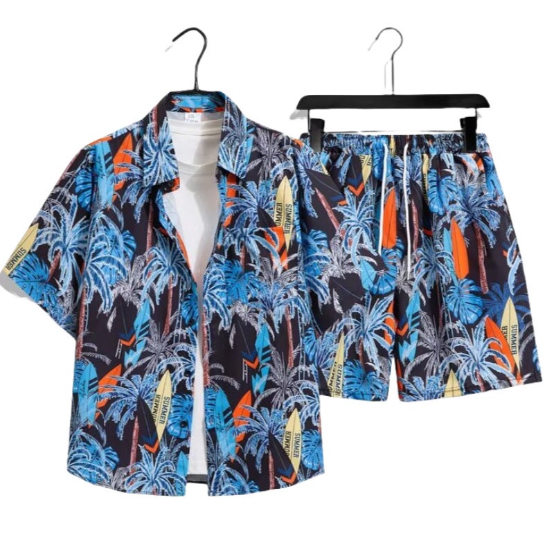 2025 Fashion Men'S Summer Short-Sleeved T-Shirt Basketball Jersey Casual Trendy Shorts Two-Piece Set Korean Style Trendy - Image 1