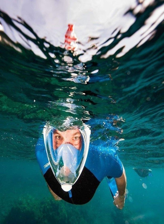 FEELING MALL Full Face Snorkel Mask Seaview 180° Anti-Fog Anti-Leak Longer Snorkeling Tube Universal Snorkel Mask for GoPro - Image 5