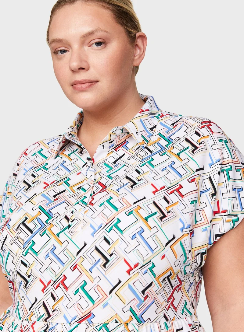 Tommy Hilfiger Plus Printed Shirtdress Dress