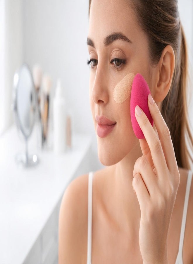 Teraabliss Makeup Blender Sponge Set with Cute Reusable Pouch - Soft Beauty Blending Sponges for Foundation, Concealer & Powder - Multi Shape Cosmetic Puff for Flawless Finish (dark pink) - Image 5