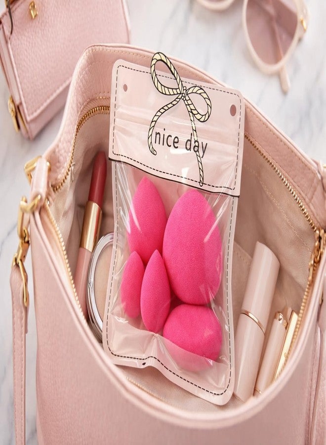 Teraabliss Makeup Blender Sponge Set with Cute Reusable Pouch - Soft Beauty Blending Sponges for Foundation, Concealer & Powder - Multi Shape Cosmetic Puff for Flawless Finish (dark pink) - Image 3