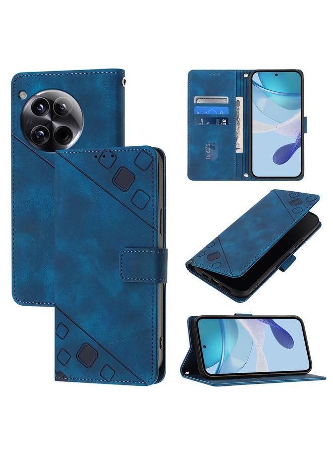 S-TOP Case For OnePlus 12 5G Global Skin-feel Embossed Leather Phone Case - Image 1