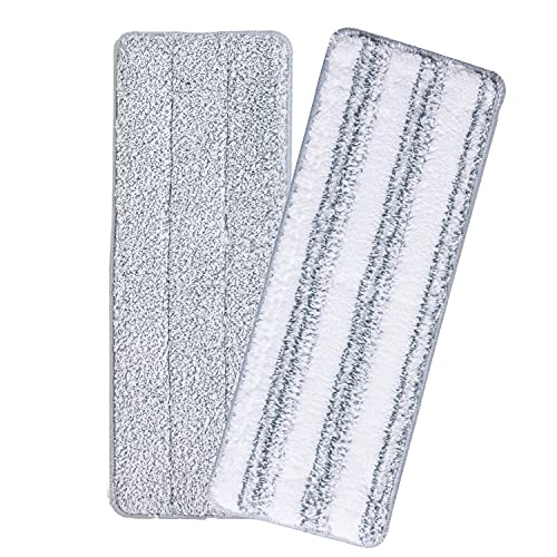 Oshang Flat Mop Head Refill, 13" X 4.9" Flat Mop Pads, Microfiber Mop Pads Flat Mop Replacement Heads (White and Grey) - Image 1