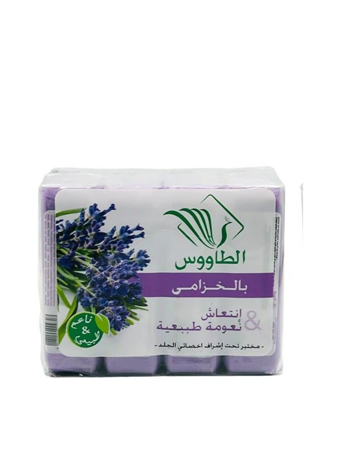 الطاووس صابون مغربي طبيعي برائحة اللافندر المغذي 125 جرام * 4 قطع - Image 2