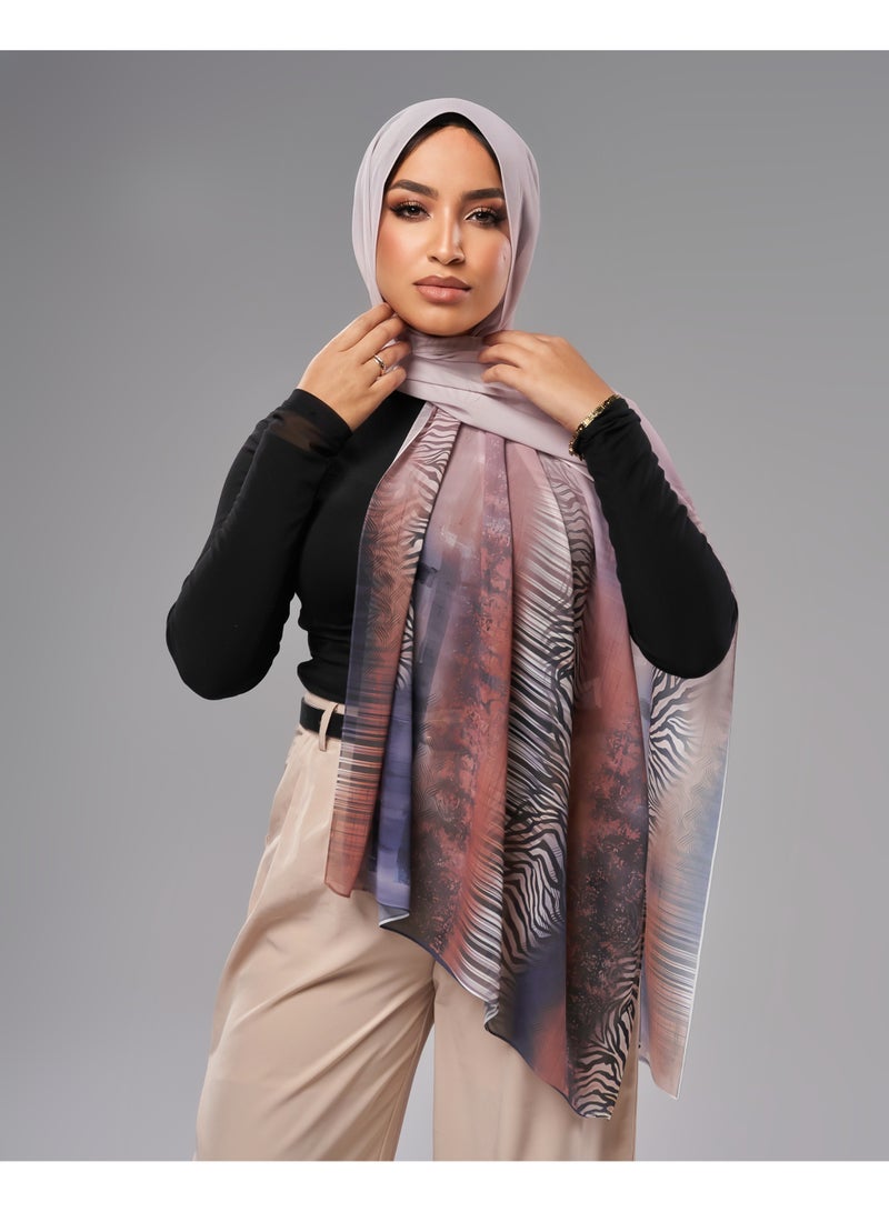 Lavezzi Printed Soft Chiffon Crepe Hijab Scarf for Women – Lightweight Long Muslim Headscarf (4) - Image 1