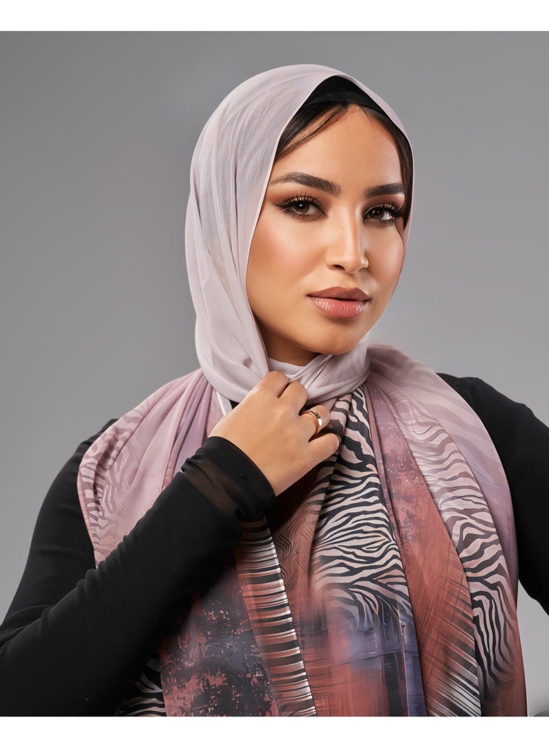 Lavezzi Printed Soft Chiffon Crepe Hijab Scarf for Women – Lightweight Long Muslim Headscarf (4) - Image 3