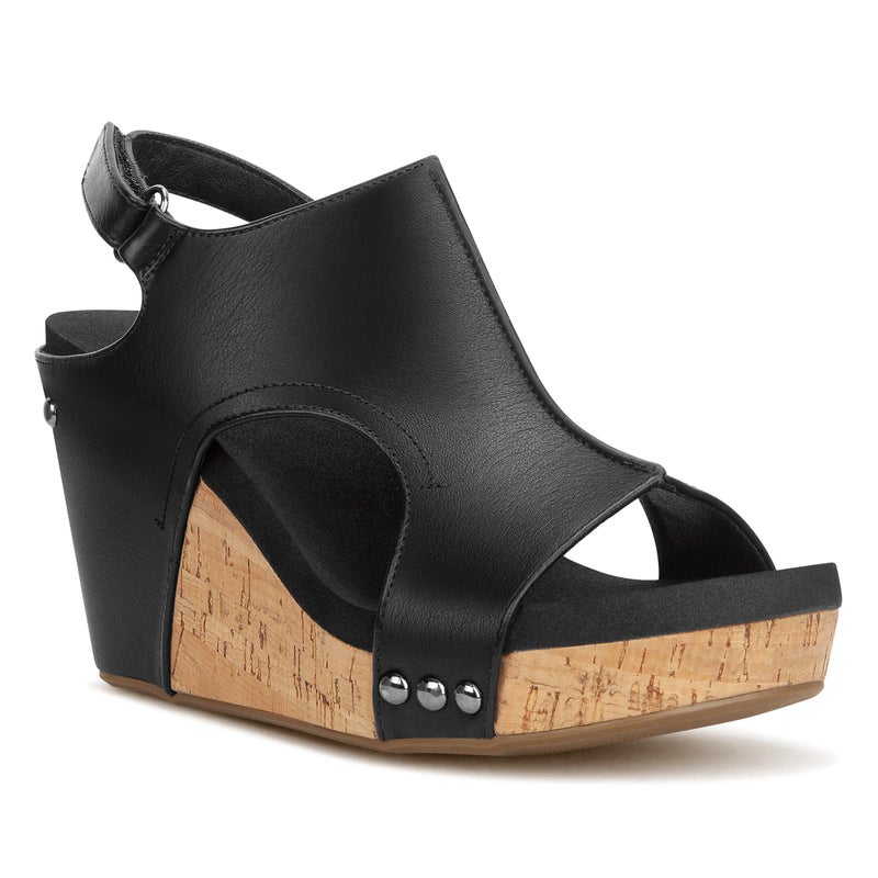 PARTY Womens Wedge Sandals With Strap for Dressy Ladies Sandals Casual 3 Inch Wedge Black 8.5 - Image 3