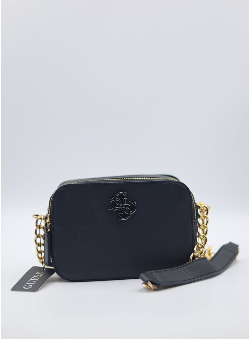 Guess Noelle Crossbody Rectangle Bag For Women Dark Black