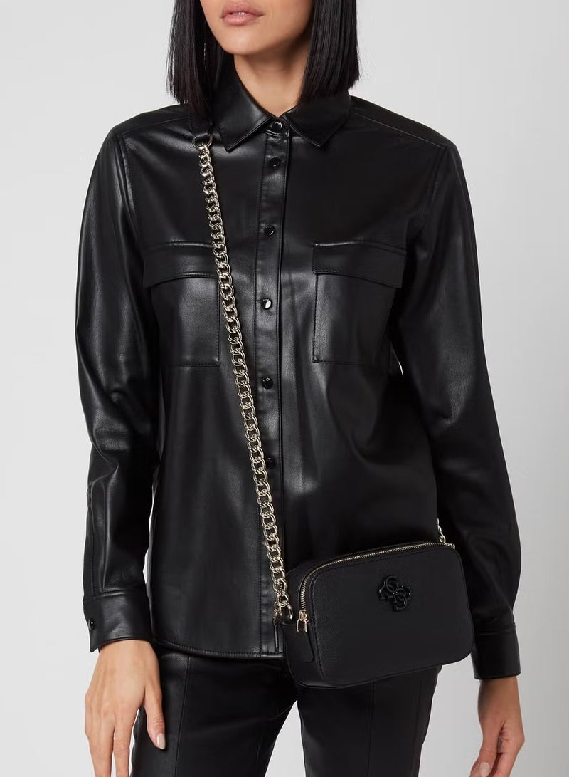 Guess Noelle Crossbody Rectangle Bag For Women Dark Black