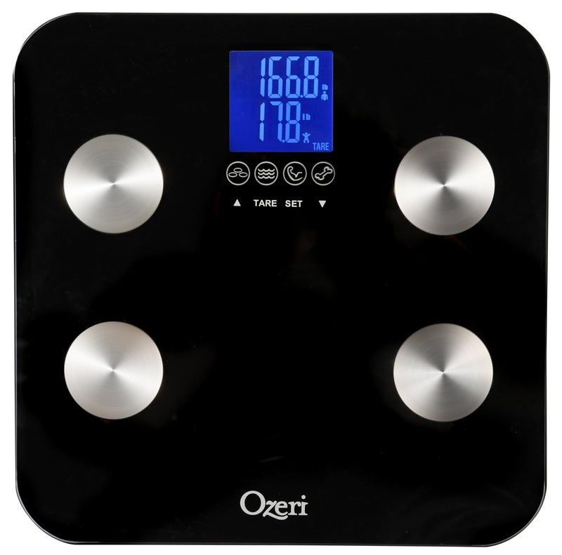 Ozeri Touch 440 lbs Total Body Bath Scale – Measures Weight, Fat, Muscle, Bone & Hydration with Auto Recognition and Infant Tare Technology - Image 1