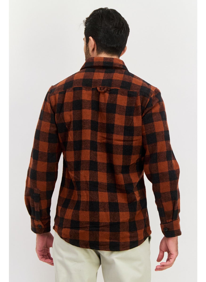 Jachs New York Men Checkered Jacket Shirt, Maroon  - Image 2