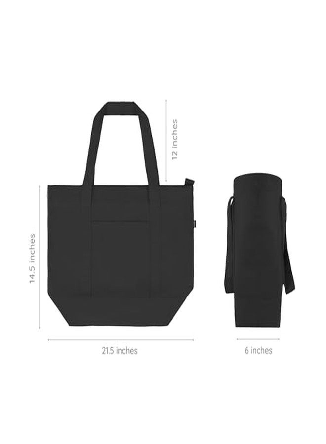 EcoRight Eco Right Large Canvas Tote Bags for Women, Beach Bags, Travel Bag for Women with Outer Pockets & Inner Zipper Pocket - Image 3