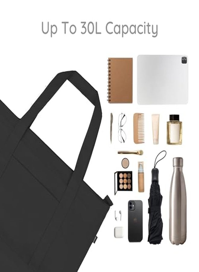 EcoRight Eco Right Large Canvas Tote Bags for Women, Beach Bags, Travel Bag for Women with Outer Pockets & Inner Zipper Pocket - Image 5