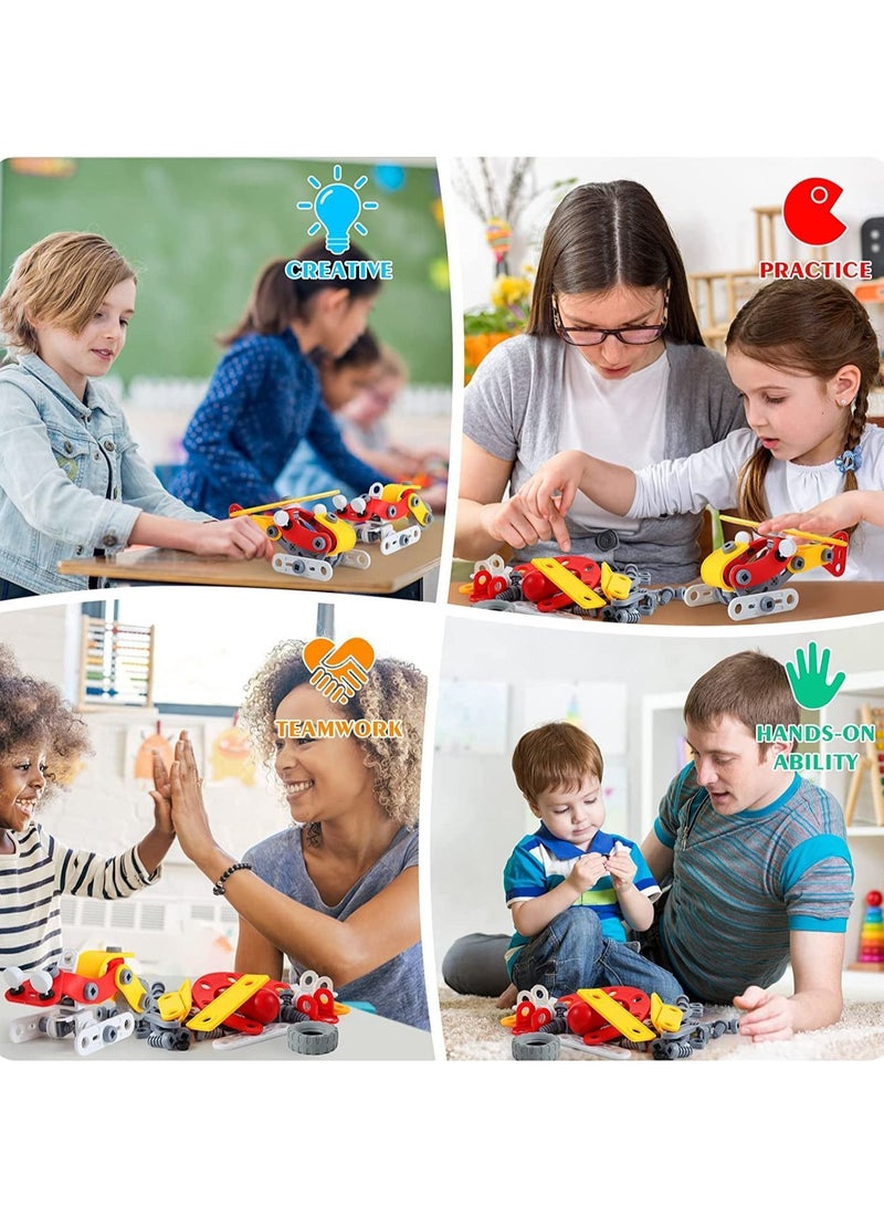 NIBEMINENT Construction Building Toys for Kids Age 3-12-year-old,57pcs, 2 Models Demountable and Assembled Engineering Vehicle Educational Toy Set Suitable Boys Girls - Image 5