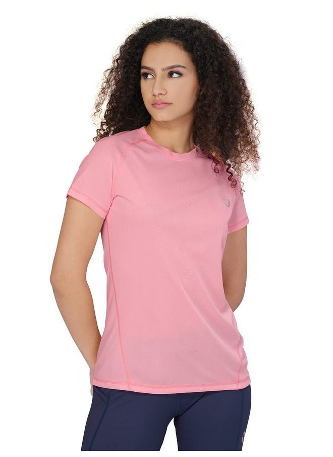 Technosport - TECHNOSPORT Womens Polyester Regular Fit Crewneck Half Sleeve Shirt Sleeve Peach Extralarge|WTW105PCHXLR - Image 1