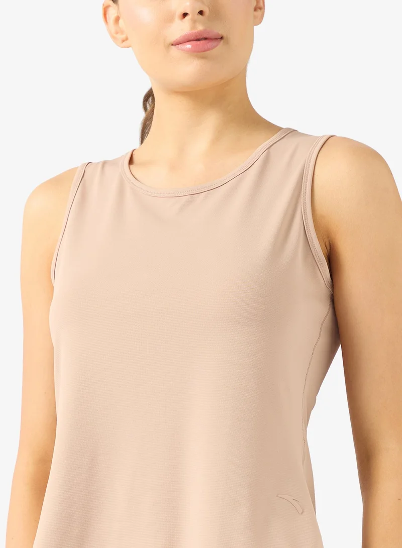 Anta Pink Regular Fit Workout Training Commute Knit Tank for Women | Best Price UAE