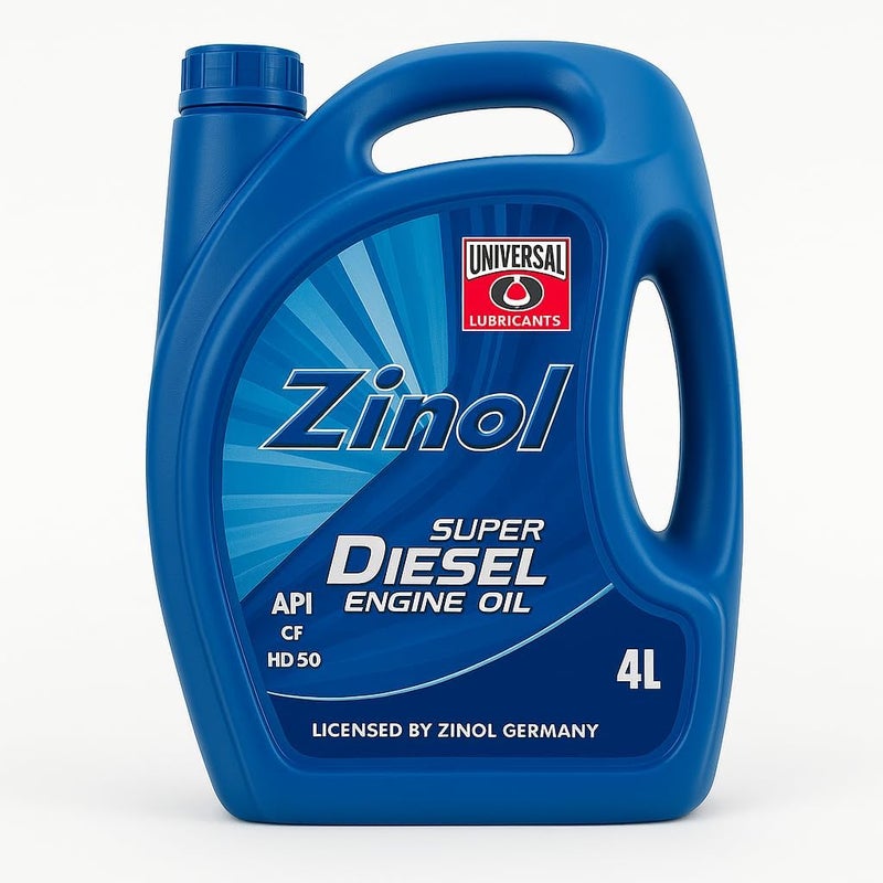 Zinol Super Diesel Engine Oil HD-50 – 4L API CF Heavy Duty German Motor Oil for Trucks & Commercial Engines (pack of 1)
