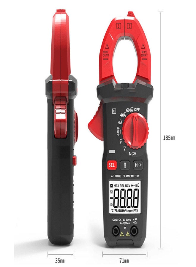 Clamp Multimeter AC/DC 600A Digital Multimeter Current Temperature Capacitance Voltage Resistance Multimeter - Image 3