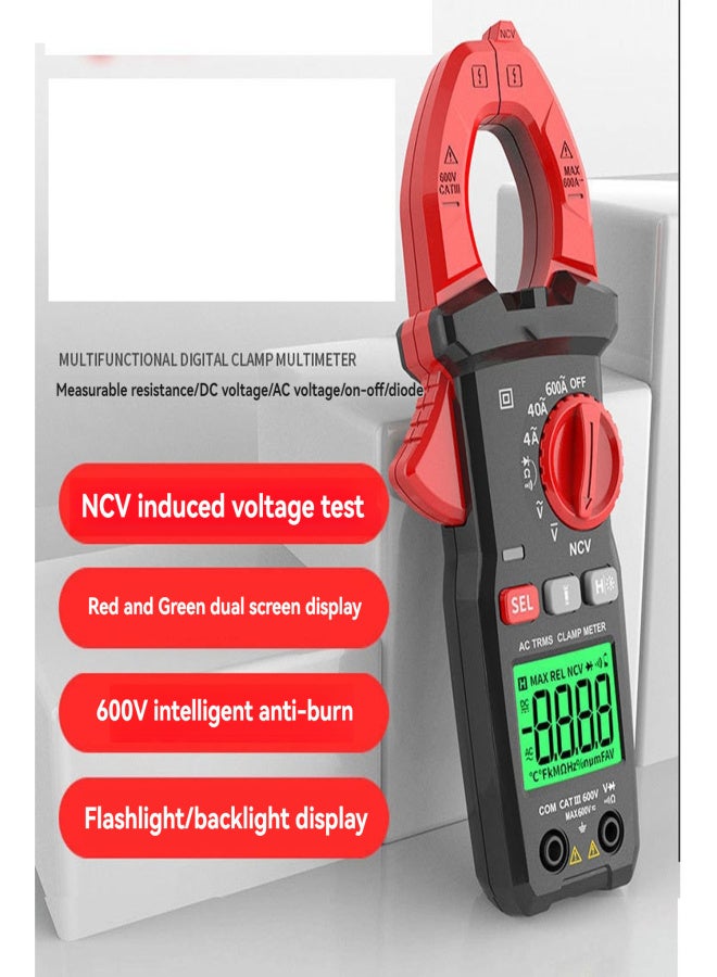 Clamp Multimeter AC/DC 600A Digital Multimeter Current Temperature Capacitance Voltage Resistance Multimeter - Image 2