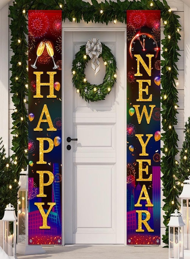 HiParty 2026 New-Years Decorations, Premium Happy New Year Banner, Large 71x12in, Ideal New Years Eve Party Supplies 2026, Classic Design, HQ Fabric, HD Printing, Perfect for NYE Decorations - Image 1
