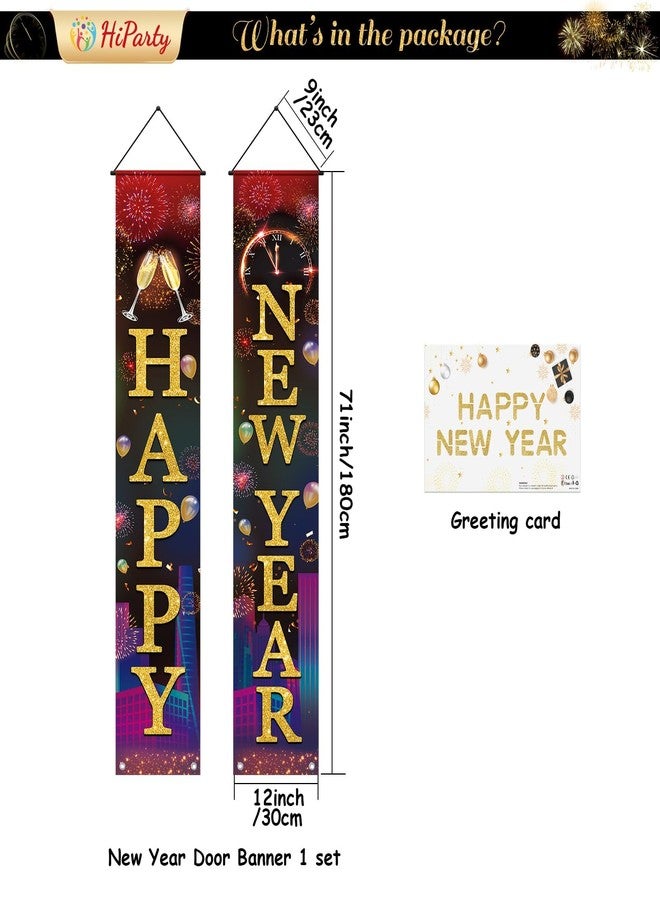 HiParty 2026 New-Years Decorations, Premium Happy New Year Banner, Large 71x12in, Ideal New Years Eve Party Supplies 2026, Classic Design, HQ Fabric, HD Printing, Perfect for NYE Decorations - Image 2