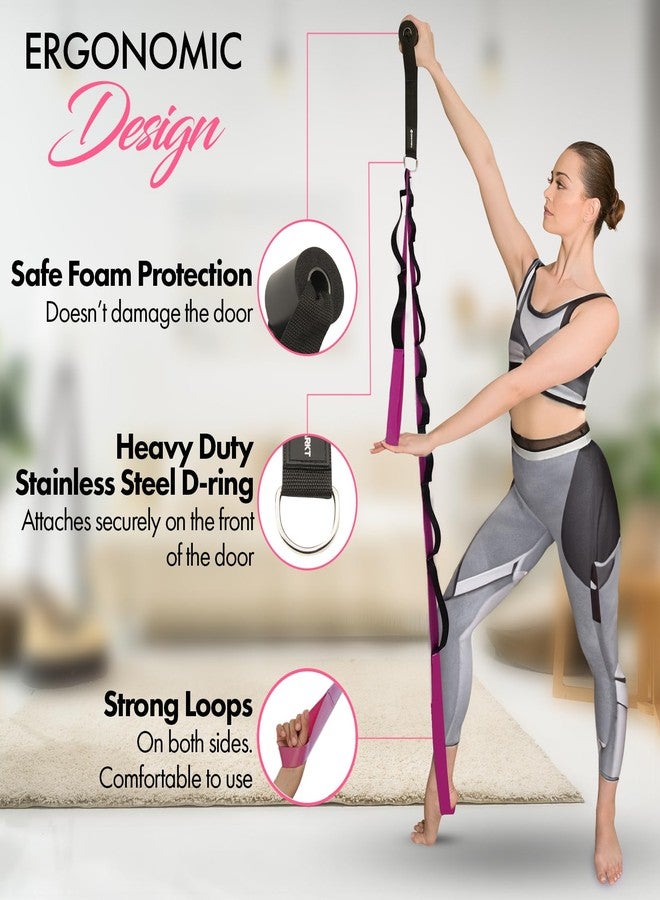 Zenmarkt 10-Loop Yoga Strap with Door Anchor – Stretch Strap for Flexibility, Deep Stretching, and Improved Balance – Perfect Yoga Accessory for All Fitness Levels (Purple) - Image 2