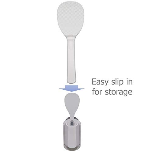 EIKS Non Stick Rice Paddle Spatula with Suction Cup Holder Rack for Rice Potato - Image 4