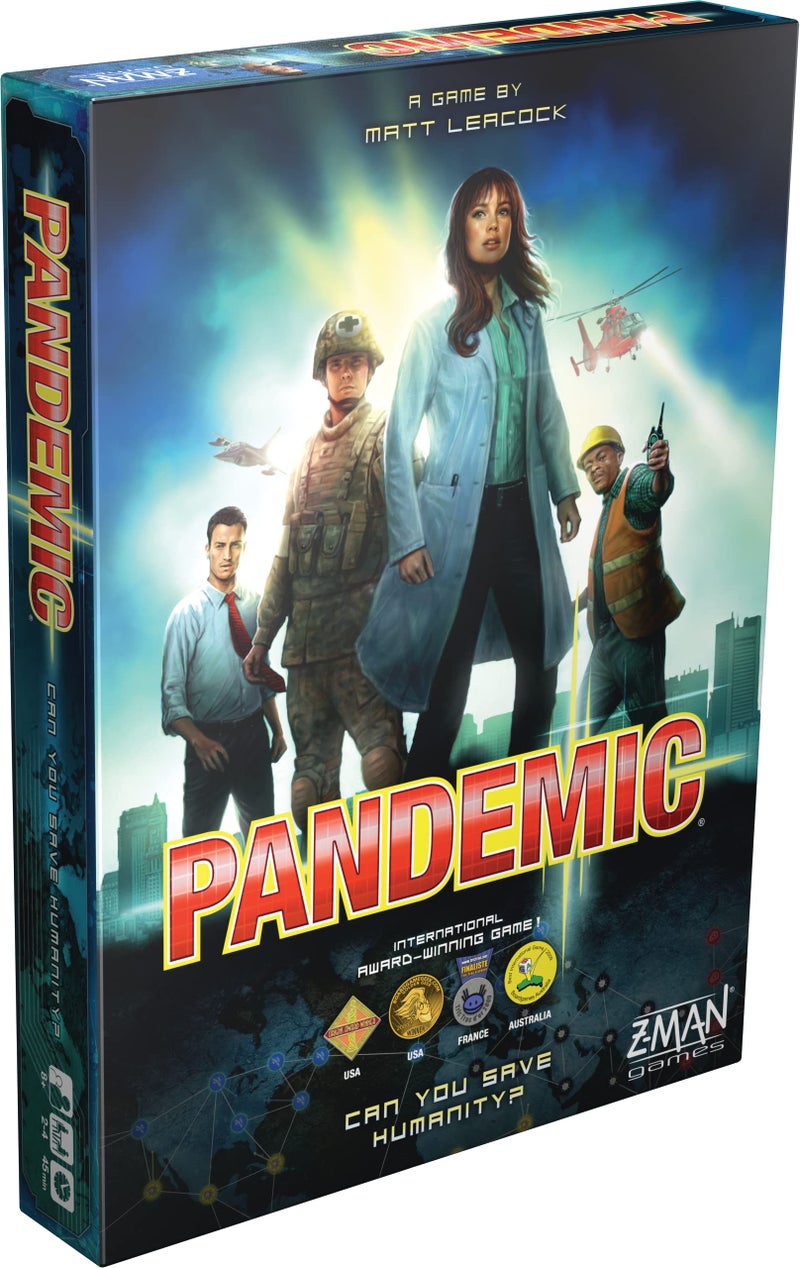 Z-Man Games Pandemic Board Game (Base Game) - A Cooperative Battle to Save Humanity, Strategy Game for Kids and Adults, Ages 8+, 2-4 Players, 45 Minute Playtime, Made by Z-Man Games  - Image 1