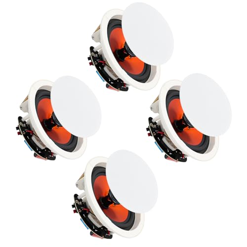 STUDIOFINIX 4-Inch in-Ceiling Speakers, 480W Max Power Passive Flush-Mount Ceiling Speakers for Home Theater, Living Room, Office, Kitchen, Basement, Covered Patio (2 Pairs) - Image 1