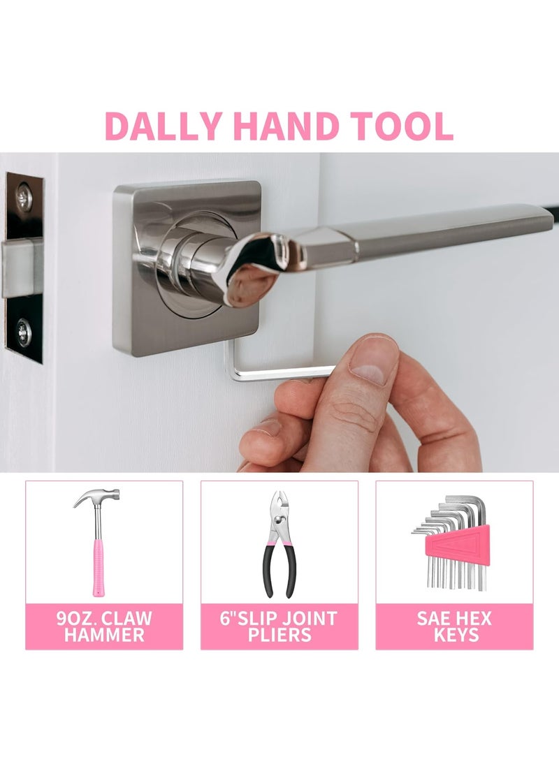 RONVEX 39 Piece Pink Multipurpose Essential Household Tool Set for Women - Small Tool Set with Tool Box Great for Home, Garage, Office, or Dorm Use - Image 3