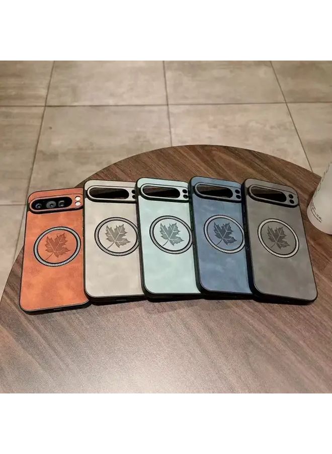 Minimalist Light Grey 3D Leaf Magnetic Phone Case For Pixel 9 - Image 1