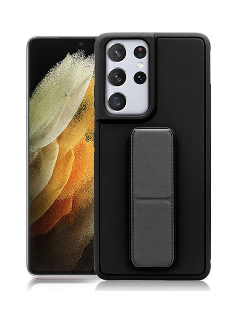 BORTONY Hand Band Grip Case Cover For Samsung Galaxy S21 Ultra Black - Image 1