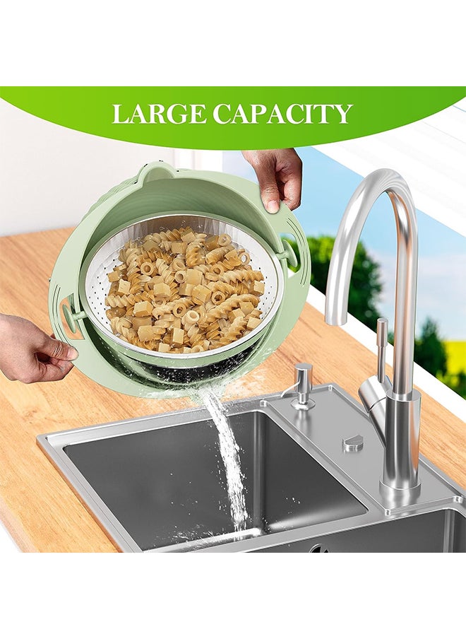 4 in 1 Mixing Bowl Set,360° Kitchen Strainer,Fruit/Vegetable Salad Mixer,Suitable for Home/Restaurant(Green)