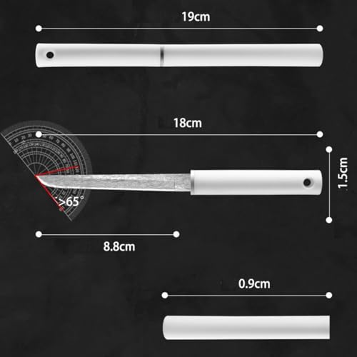 Kneefcy White Utility Knife with Plastic Handle & Cover – Compact Fruit Cutting Knife for Kitchen Tasks, Veg Prep, Arts, & Craft Use | Lightweight Stainless Cutter with Grip - Image 2