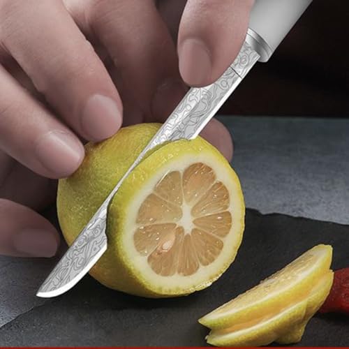 Kneefcy White Utility Knife with Plastic Handle & Cover – Compact Fruit Cutting Knife for Kitchen Tasks, Veg Prep, Arts, & Craft Use | Lightweight Stainless Cutter with Grip - Image 5
