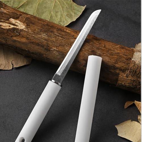 Kneefcy White Utility Knife with Plastic Handle & Cover – Compact Fruit Cutting Knife for Kitchen Tasks, Veg Prep, Arts, & Craft Use | Lightweight Stainless Cutter with Grip - Image 4