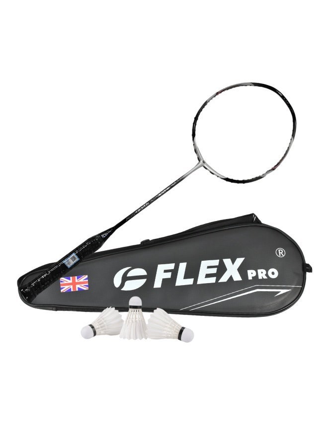 FLEX PRO PRO 1 | X-Chain Four-Dimensional Focus Series | Black-Grey | 1 RACQUET and 1 BAG - Image 1