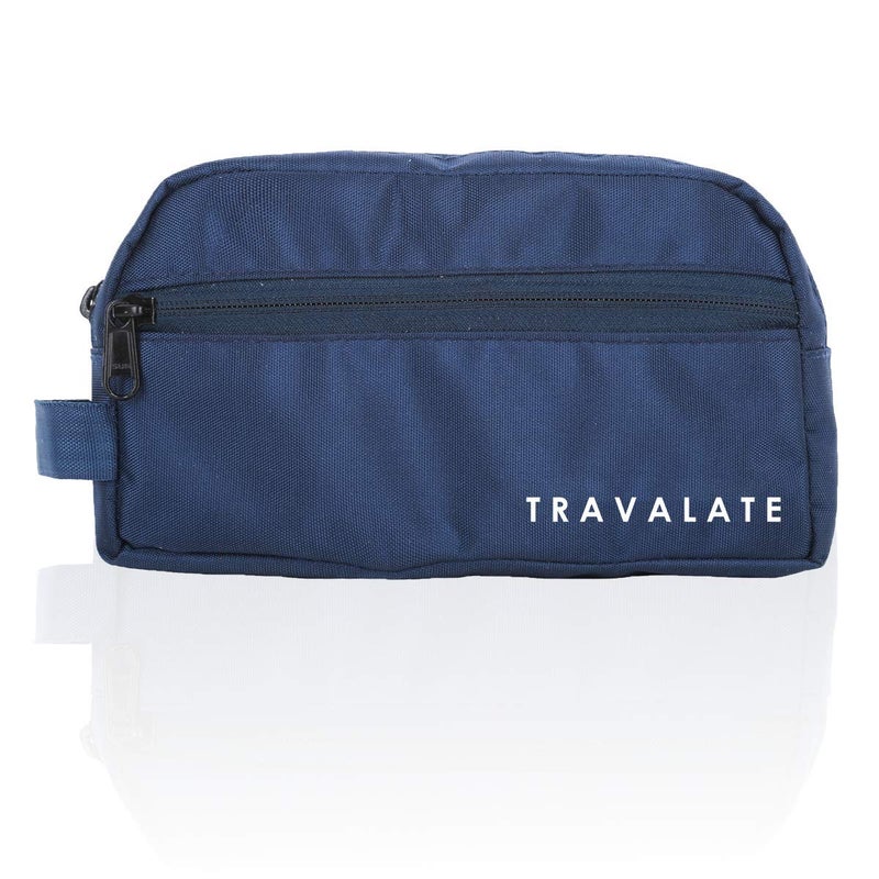 TRAVALATE Polyester Toiletry Travel Bags Makeup Shaving Kit Pouch for Men & Women, Single Part Multipurpose kit Bag for Toiletrys - Blue - Image 1