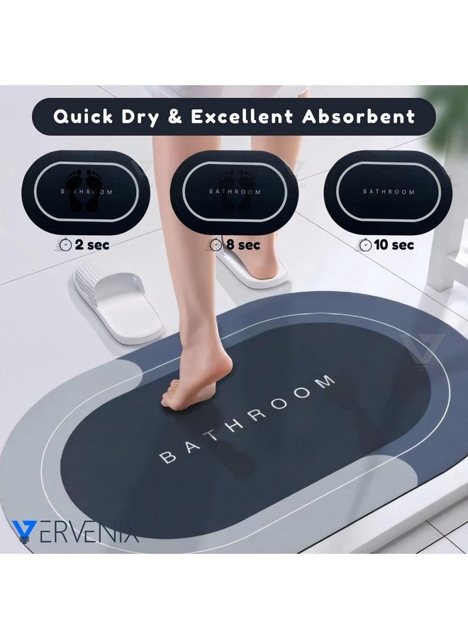 VERVENIX Pack of 2 Quick Dry Soft Water Absorbing Bathroom Mat | Anti-Skid & Non-Slip Rubber Doormat for Home, Kitchen, Washroom | (Blue) - Image 3
