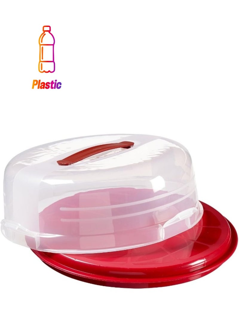 Curver Tart Box RoundHigh,With Lid Red 35 Cm - Image 1