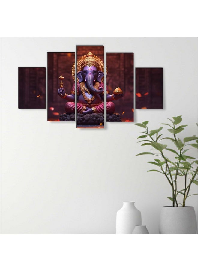 Ganesha Paintings For Living Room | Painting For Wall Decoration | 3D Wall Art For Bedroom | Ganesh Ji Religious Wall Painting Set Of 5 (75 X 45 Cms) Sanfpnls35506 - pzsku/Z68CDCFDADFCE89D3A5E8Z/45/_/1724127131/b1ef48dd-9d71-45ca-853b-3e10d0d66ec9