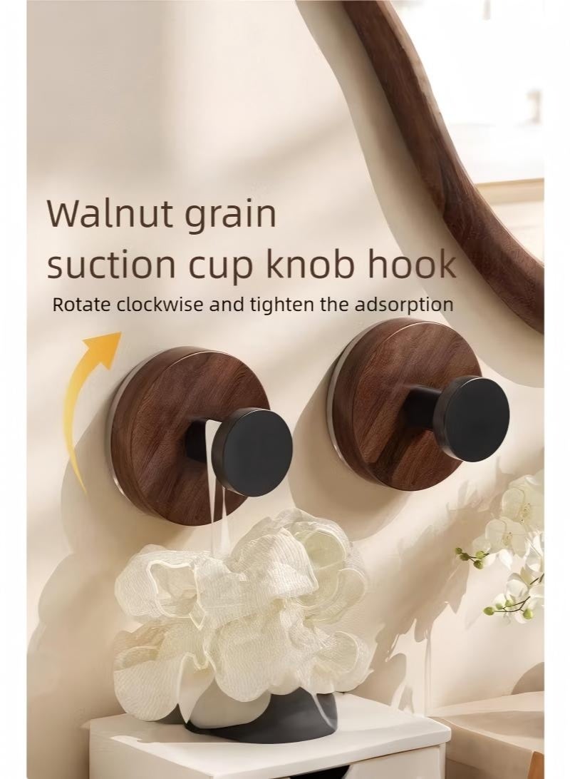 4-Piece Wood grain Wall Hooks - Self Adhesive Hook - Without Nails Drill Free Strong Sticky Hook - Hanging Heavy Duty - for Home, Bathroom, Kitchen, Office - Image 3