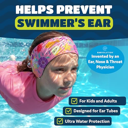 Ear Band-It Earvolution Ear Band-It Ultra Swimming Headband, American Brand, Doctor-Invented, Sensory-Friendly- Anti-Slip Grip &Thick Neoprene for Max Protection/Comfort, Holds Earplugs in, (Medium, Princess) - Image 2
